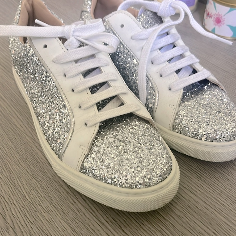 Gorgeous silver glitter L. K. Bennett shoes worn once. Size 38/ 7.5 US.
